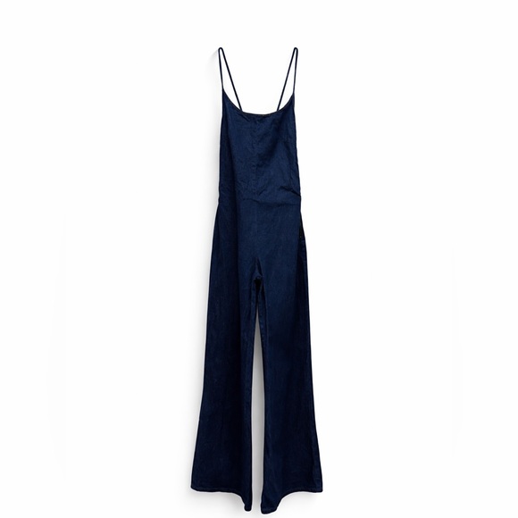 Tobi Pants - Tobi Navy Wide-Leg Jumpsuit